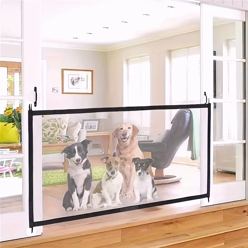 Dog Gate Ingenious Mesh Dog Fence For Indoor and Outdoor Safe Pet Dog gate Safety Enclosure Pet supplies baby safety gate