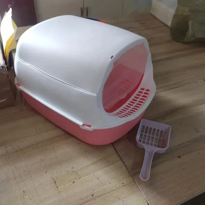Kitty Sandbox Cat Litter Box Semi-enclosed Splashproof Cat Tray Cat Toilet Cleaning Basin Supplies Pet Toilet Kitten Tray Bedpan - Image 6