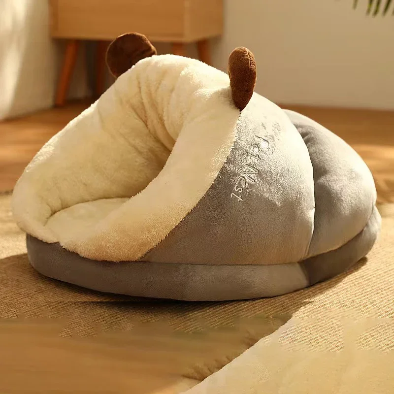 Winter Warm Small Dog Kennel Bed Breathable Dog House Cute Slippers Shaped Dog Bed Cat Sleep Bag Foldable Washable Pet House - Image 8