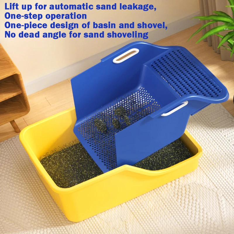 Cat Supplies Toilet Cat Litter Box Semi-closed Extra Large Size To Prevent Splashing Outside Automatic Litter Box - Image 5