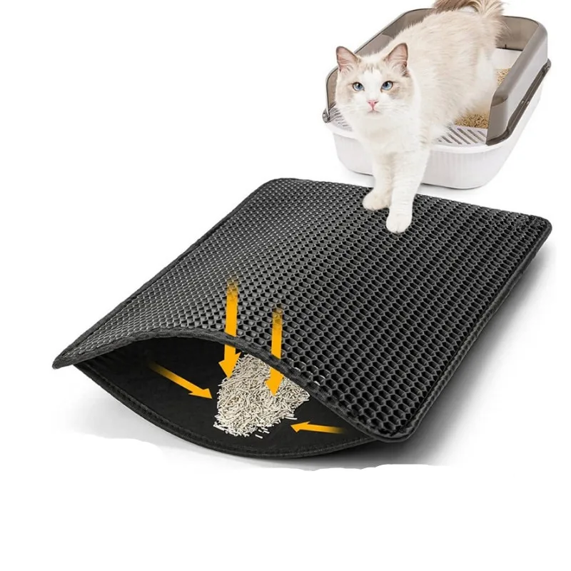 Cat Litter Mat Double Layer Cat Litter Box Waterproof Mat Non-slip Sand Cat Foldable Pad Washable Mat Pet Clean Supplies - Image 3