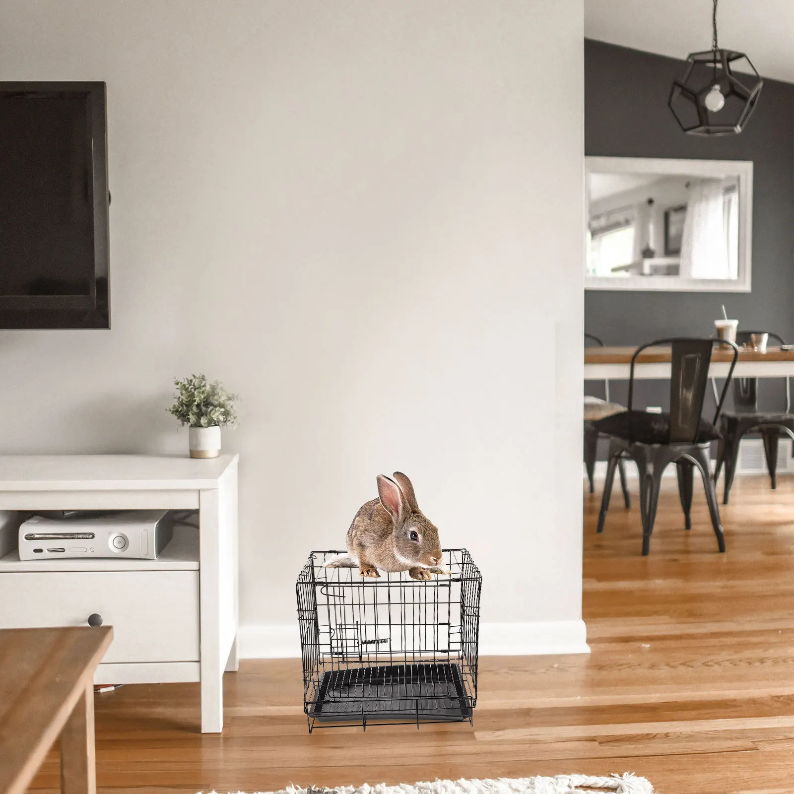 1 Set Pet Crate Iron Wire Dog Cage Folding Metal Kennel Removable Tray Lockable Door Safe Training Shelter Pet Crate - Image 4