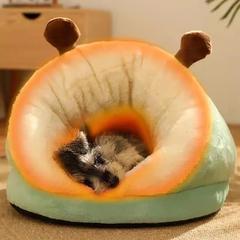 Winter Warm Small Dog Kennel Bed Breathable Dog House Cute Slippers Shaped Dog Bed Cat Sleep Bag Foldable Washable Pet House - Image 2