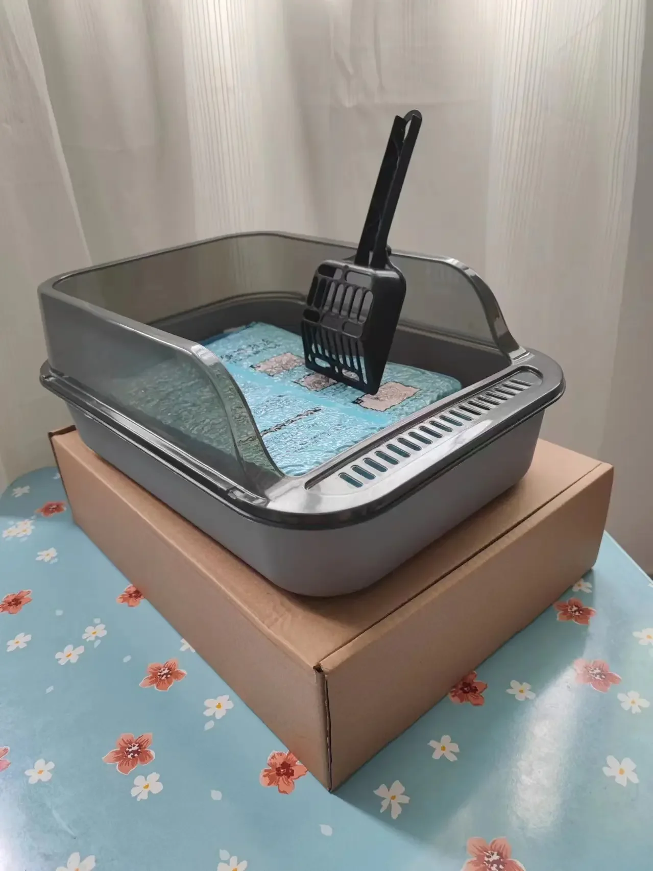 Cat Litter Box Set Large Fence Semi Enclosed Cat Litter Box Thickened Cat Toilet with Cat Litter Scoop Pet Supplies Cat Litter - Image 14