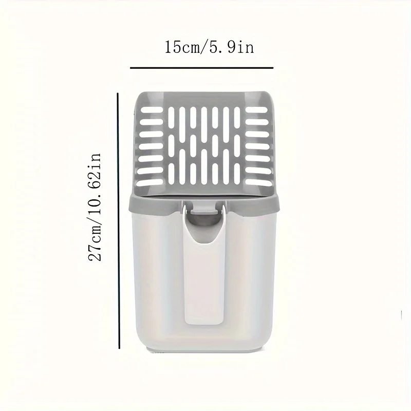 Cat Litter Scoop with Integrated Trash Bag Dispenser, Deep Scoop Screen for Efficient Cleaning - Pet Litter Box Maintenance Tool - Image 3