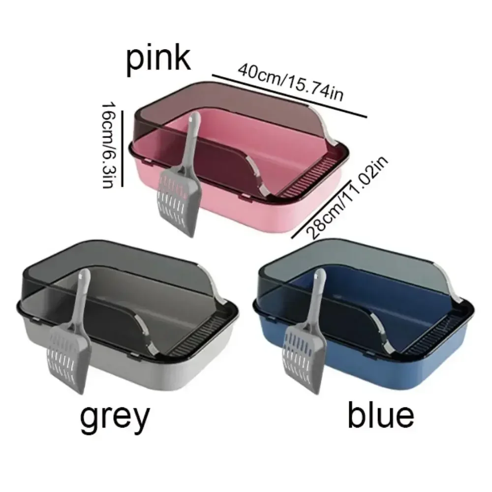 Cat Litter Box Set Large Fence Semi Enclosed Cat Litter Box Thickened Cat Toilet with Cat Litter Scoop Pet Supplies Cat Litter - Image 4