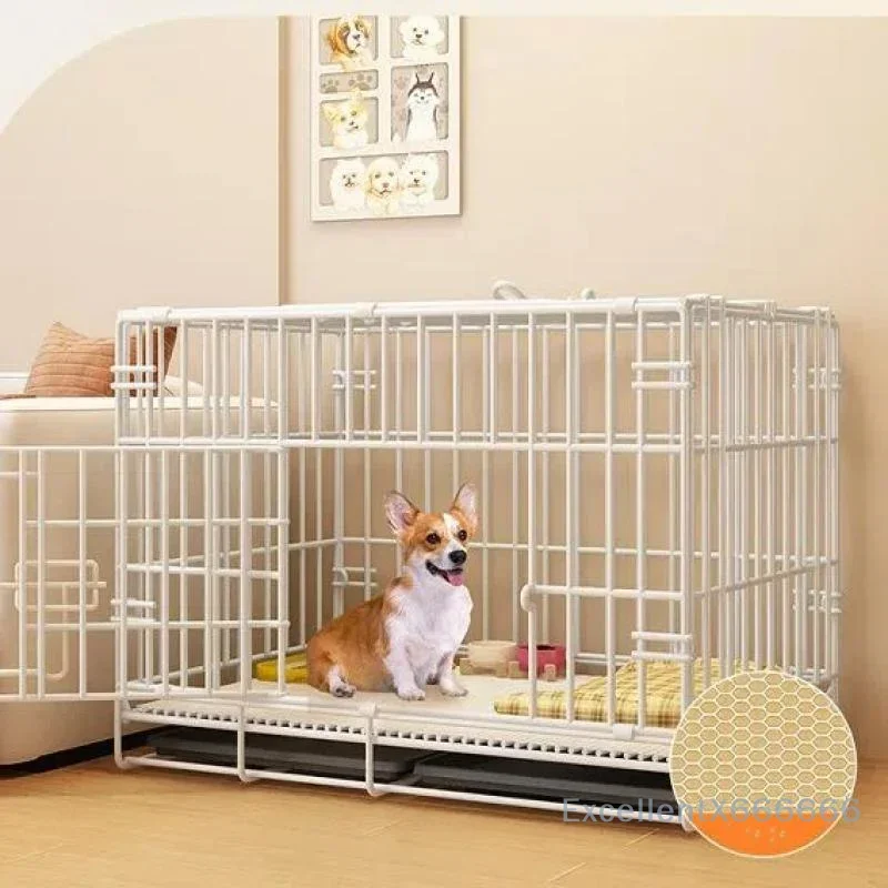 Large Space House For Dogs Pet Supplies Pet Villa Dog Cage With Toilet Tray Puppy House Iron Mesh Dog Cage Indoor Duplex Luxury - Image 2