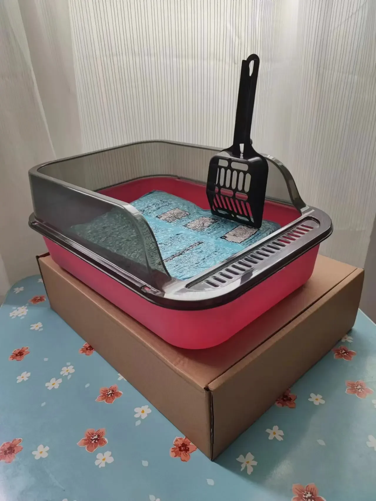 Cat Litter Box Set Large Fence Semi Enclosed Cat Litter Box Thickened Cat Toilet with Cat Litter Scoop Pet Supplies Cat Litter - Image 15