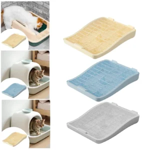 Cat Litter Trapping Mat Easy to Clean Lightweight Sturdy Double Layer Litter Catcher Pad for Pet Supply Kitten
