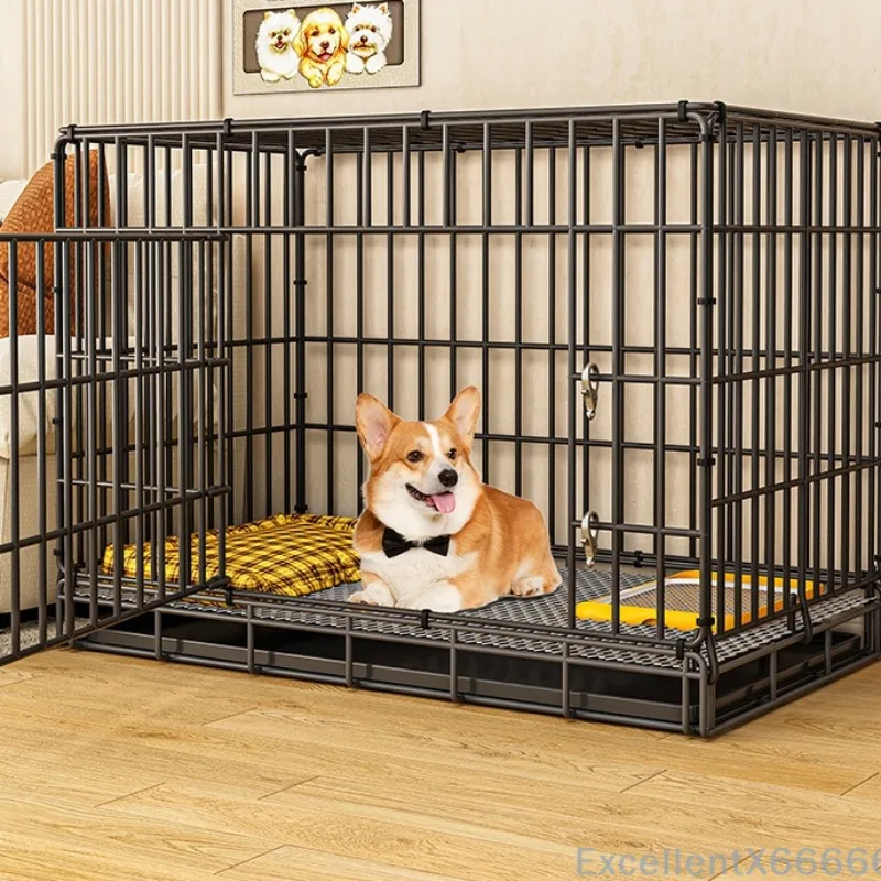 Large Space House For Dogs Pet Supplies Pet Villa Dog Cage With Toilet Tray Puppy House Iron Mesh Dog Cage Indoor Duplex Luxury - Image 5