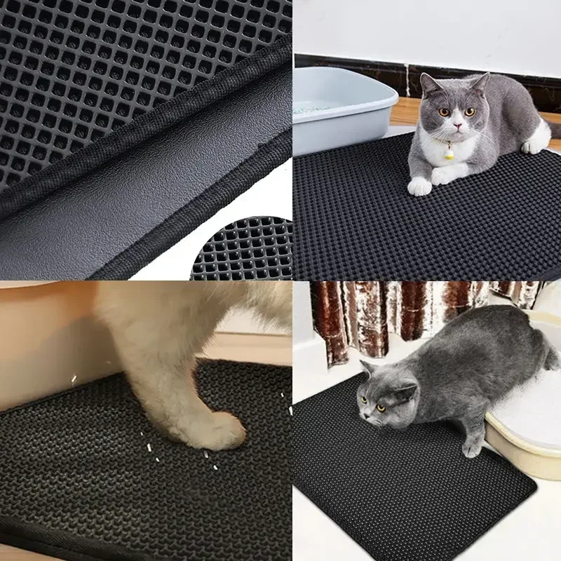 Non-Slip Waterproof Cat Litter Mat-Double Layer Washable Pet Floor Mat, Durable&Easy to Clean, Traps Litter for Cats&Small Pets - Image 2