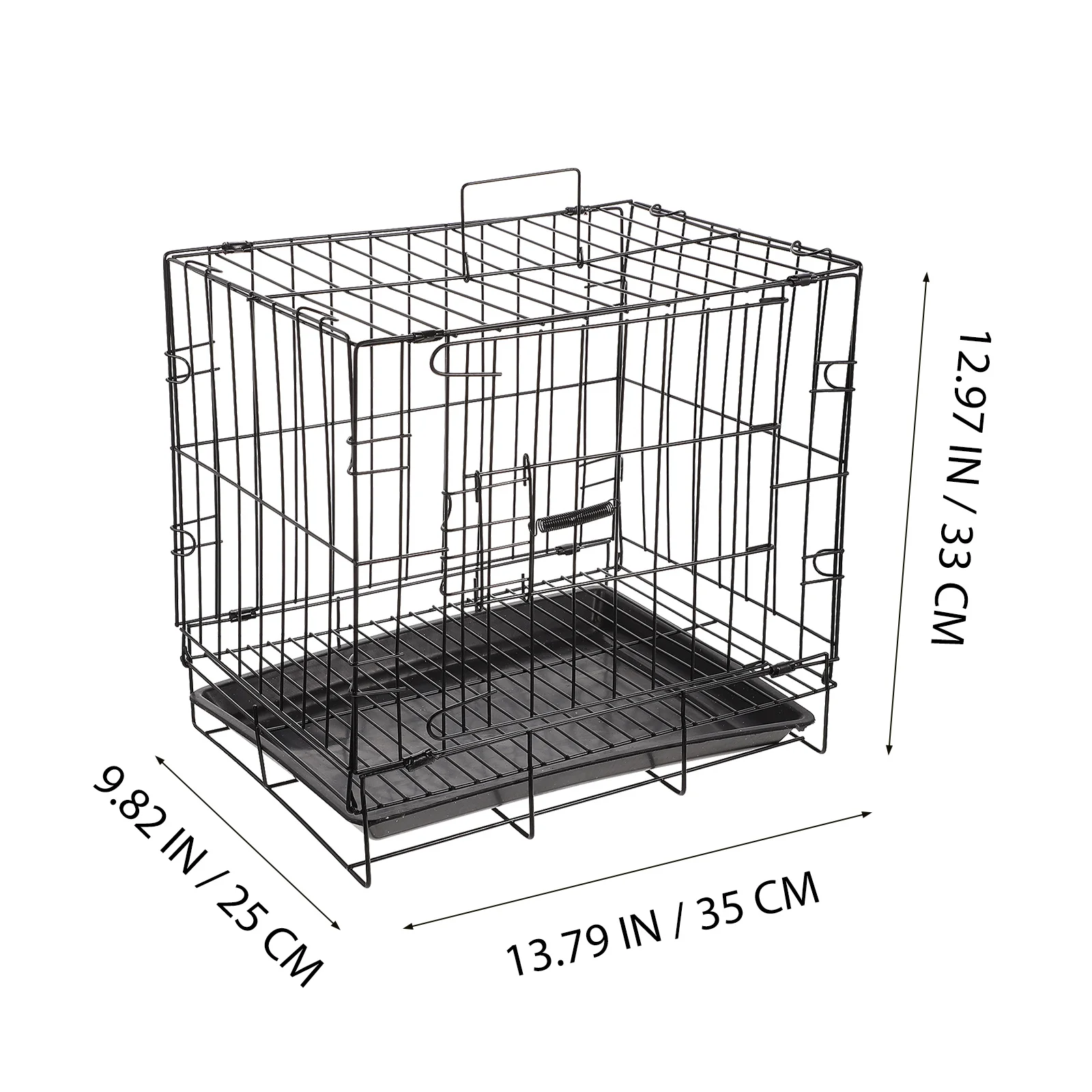 1 Set Pet Crate Iron Wire Dog Cage Folding Metal Kennel Removable Tray Lockable Door Safe Training Shelter Pet Crate - Image 2