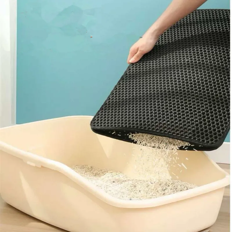 Cat Litter Mat Double Layer Cat Litter Box Waterproof Mat Non-slip Sand Cat Foldable Pad Washable Mat Pet Clean Supplies - Image 4