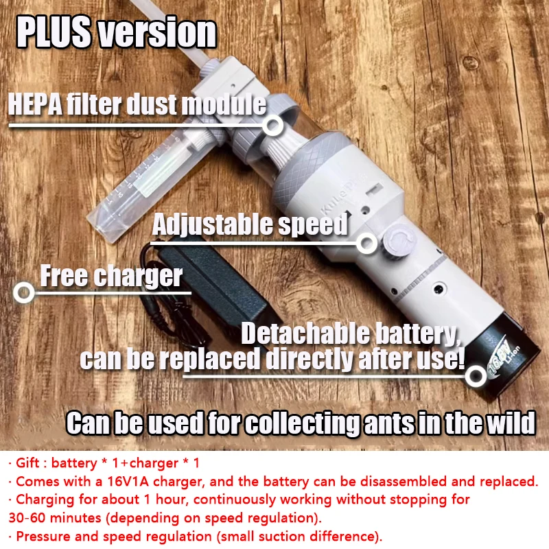 Ant Farm Collection Tool Ants Vacuum Cleaner Rechargeable Ant Nest Trash Cleaning Tool Wild Collecting Ants Queen Accessories - Image 7