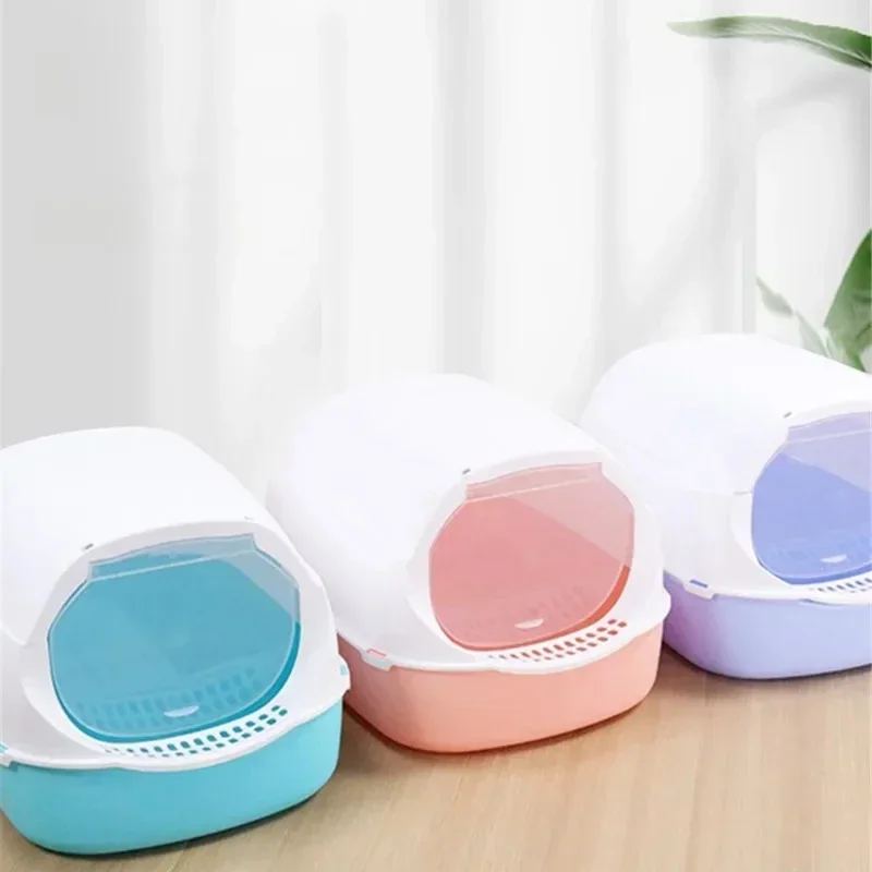 Kitty Sandbox Cat Litter Box Semi-enclosed Splashproof Cat Tray Cat Toilet Cleaning Basin Supplies Pet Toilet Kitten Tray Bedpan - Image 4