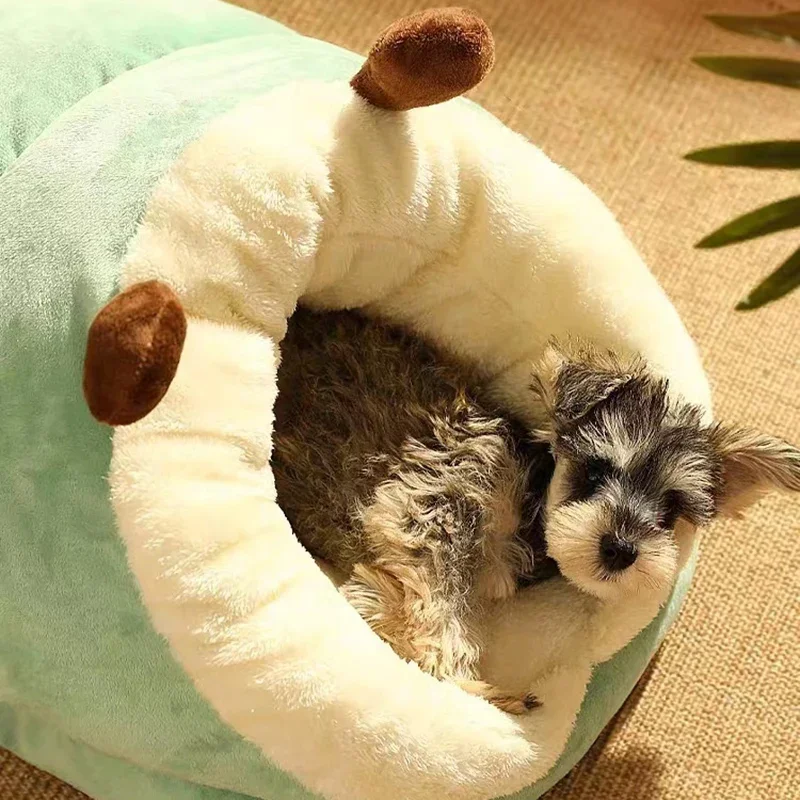 Winter Warm Small Dog Kennel Bed Breathable Dog House Cute Slippers Shaped Dog Bed Cat Sleep Bag Foldable Washable Pet House - Image 5