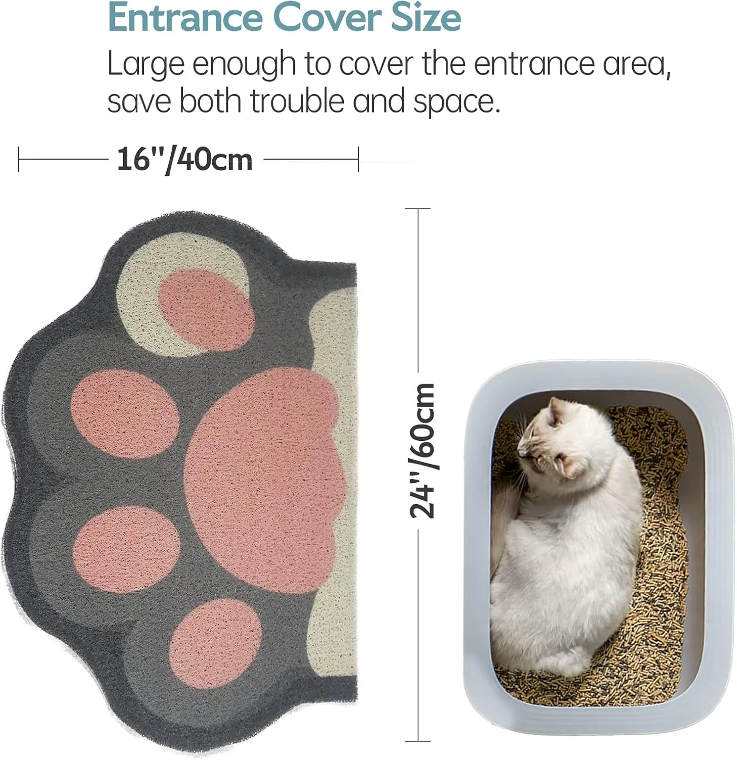 Cute Cat Litter Mat Litter Box Mat Litter Trapping Mat Soft on Kitty Paws Anti Slip Pet Accessories Door Floor mats Bathroom Mat - Image 3