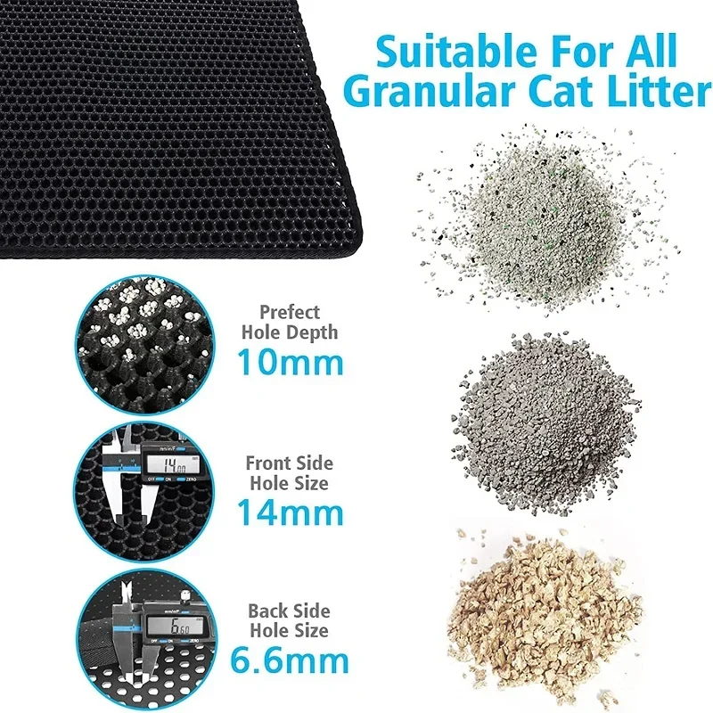 Cat Litter Mat Non Slip Big Pet Litter Box Filter Mat Double Layer Wear Resistant Waterproof Cat Litter Mat Pet Clean Supplies - Image 5