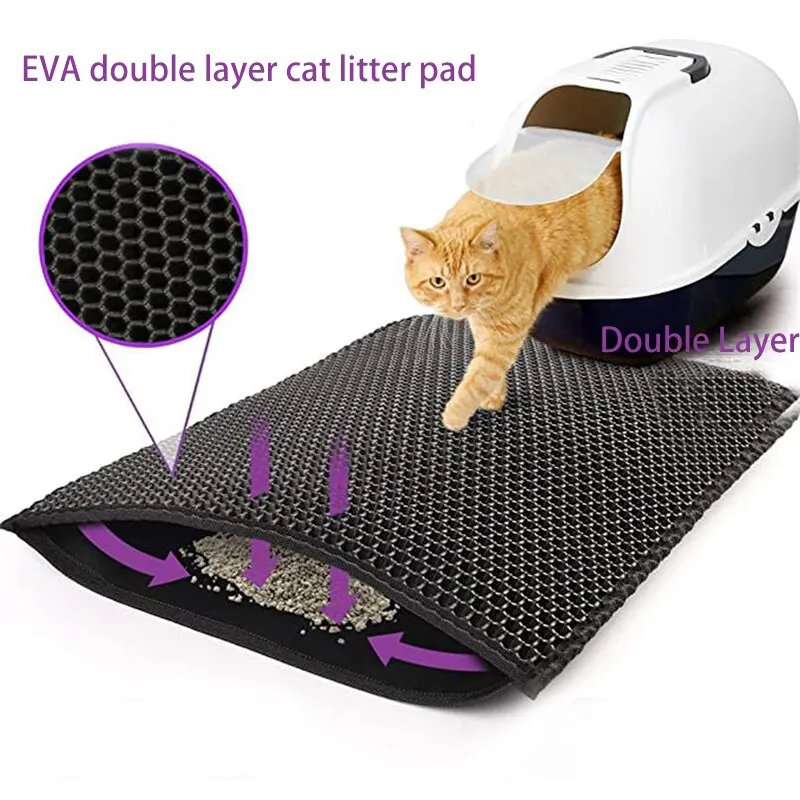 Cat Litter Mat EVA Double Layer Cat Litter Mat Cat Litter Basin Sand Falling Mat Eva Cat Litter Mat Cat Nest Mat Pet Mat - Image 11