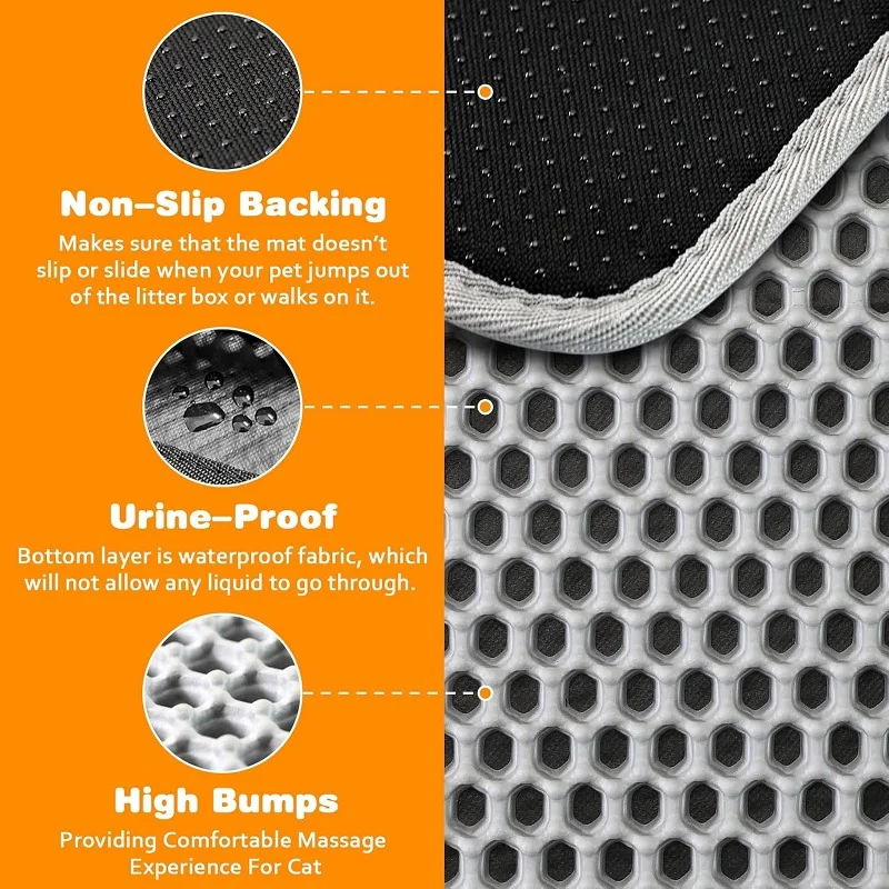 Cat Litter Mat Large Size Waterproof Pet Toilet Cat Litter Trapping Mat Non Slip Double Layer Cats Litter Box Pad Pet Product - Image 2
