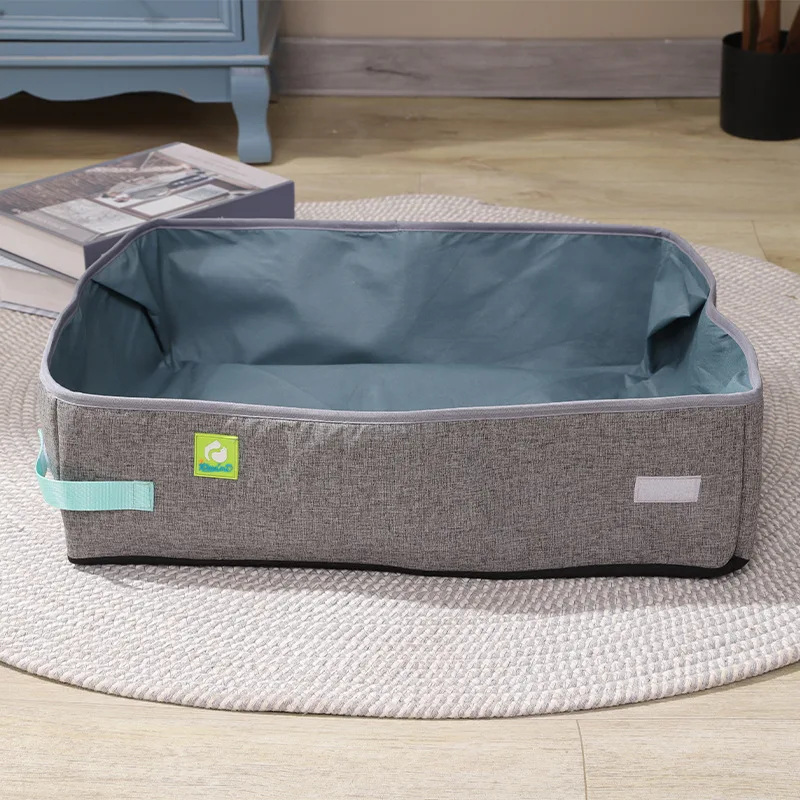 Semi Enclosed Cat Litter Box, Foldable, Portable, Waterproof, Oxford Cloth, Open Cat Toilet Cat Litter Box Pet Supplies & Pet - Image 10