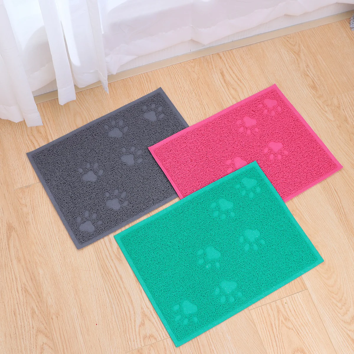 30x40cm Cat Litter Mat Easy Clean PVC Water Resistant Stylish Doormat Pet Washable Cat Litter Mat Pet Cleaning Carpet - Image 2
