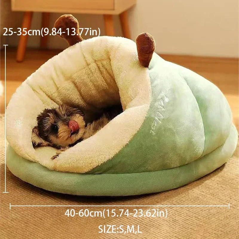 Winter Warm Small Dog Kennel Bed Breathable Dog House Cute Slippers Shaped Dog Bed Cat Sleep Bag Foldable Washable Pet House - Image 3