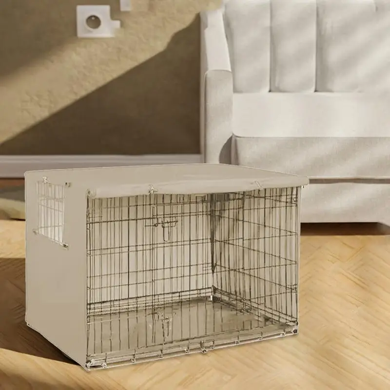 Pet Cage Cover Oxford Dog Kennel Cover Pet Crate Cover Windproof Dog Kennel Cover Waterproof Dog Cat Cage Cover for Crates - Image 3
