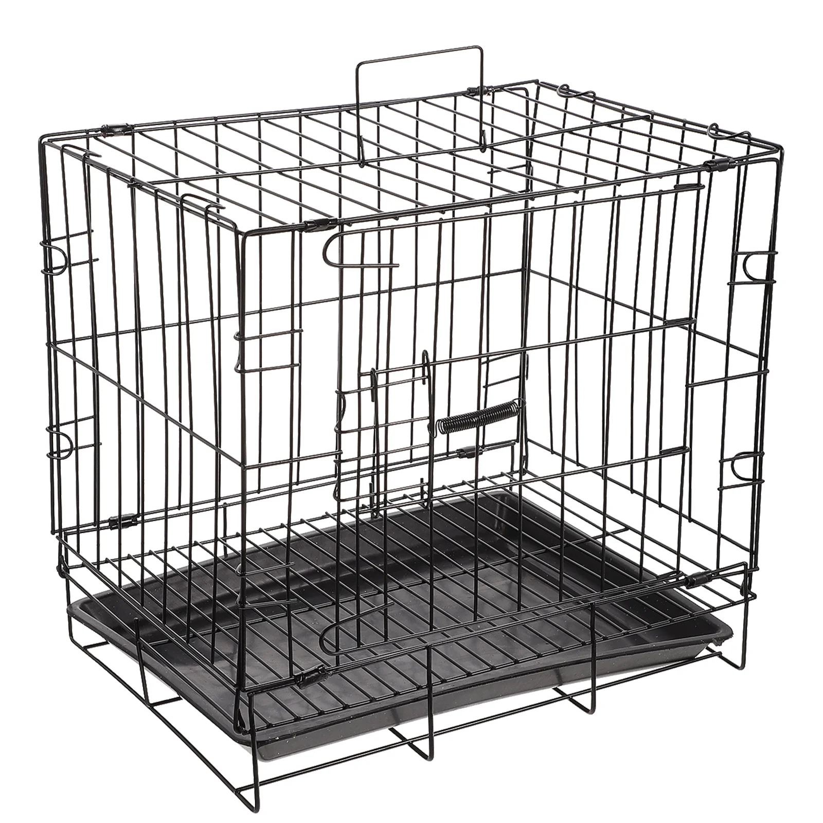 1 Set Pet Crate Iron Wire Dog Cage Folding Metal Kennel Removable Tray Lockable Door Safe Training Shelter Pet Crate - Image 3