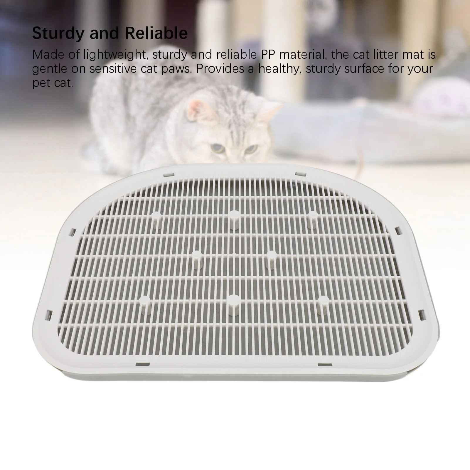 Cat Litter Mat Cat Litter Mat Waterproof Sturdy Anti Slip Leakage Resistant Easy to Clean Cat Litter Trapping Mat for Home - Image 3