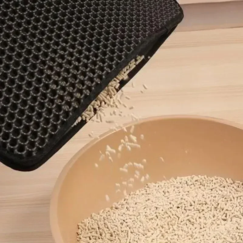 Non-Slip Waterproof Cat Litter Mat-Double Layer Washable Pet Floor Mat, Durable&Easy to Clean, Traps Litter for Cats&Small Pets - Image 3