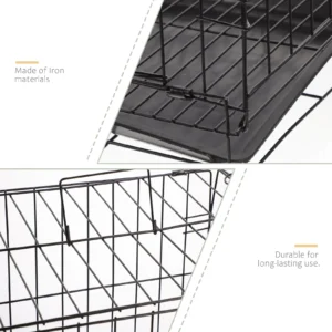 1 Set Pet Crate Iron Wire Dog Cage Folding Metal Kennel Removable Tray Lockable Door Safe Training Shelter Pet Crate