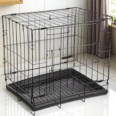 1 Set Pet Crate Iron Wire Dog Cage Folding Metal Kennel Removable Tray Lockable Door Safe Training Shelter Pet Crate - Image 6
