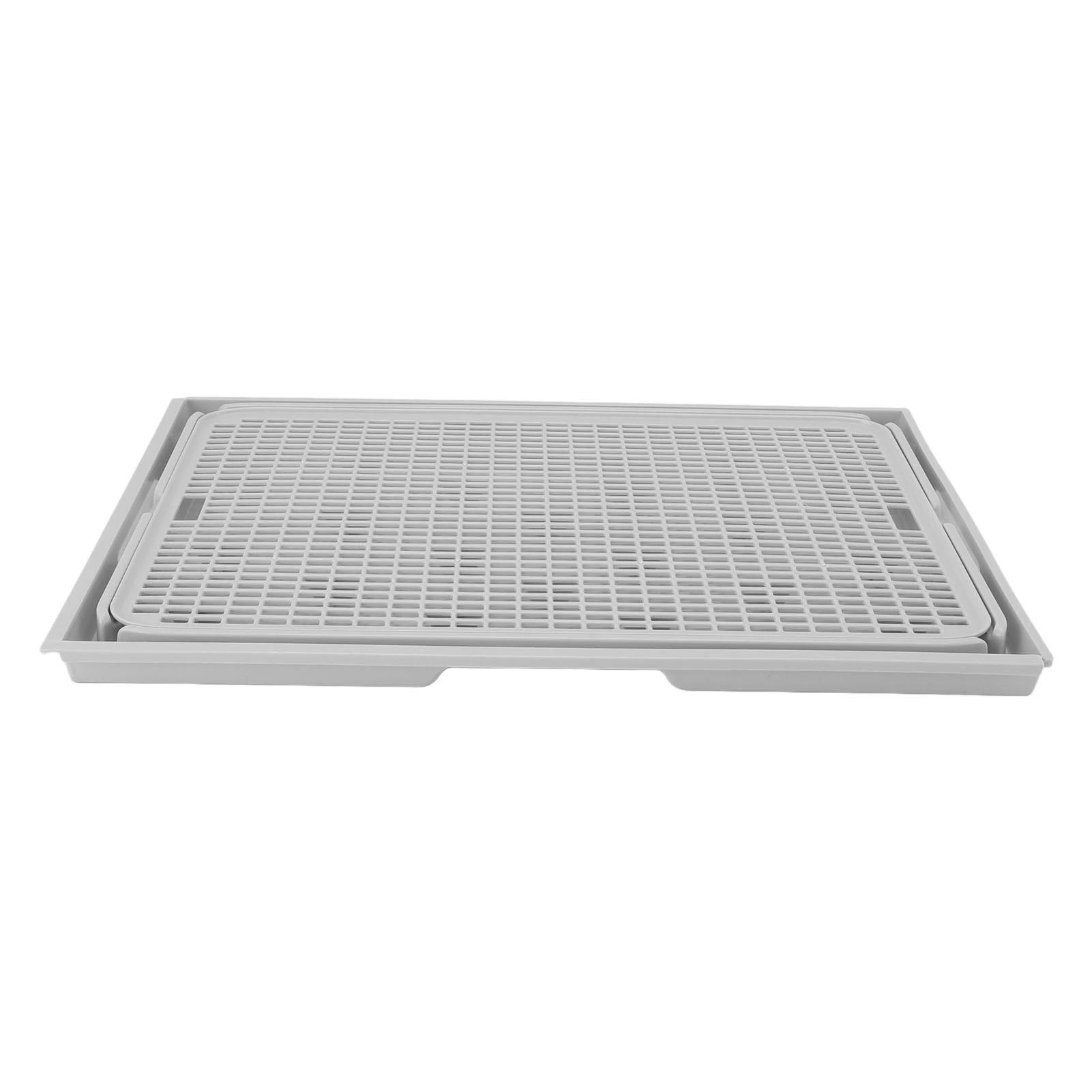 Cat Litter Box Mat 41x28x2cm Spacious Plastic Double Layer Washable Cat Litter Catcher Mat with Anti Slip Bottom Pet Supplies - Image 3