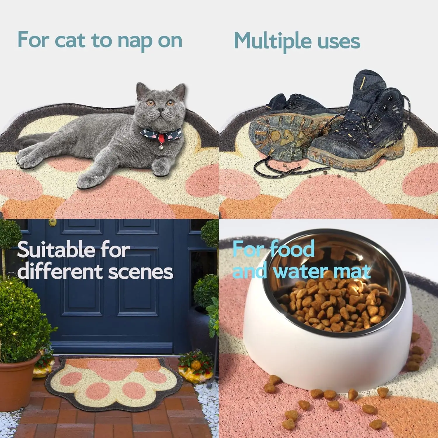 Cute Cat Litter Mat Litter Box Mat Litter Trapping Mat Soft on Kitty Paws Anti Slip Pet Accessories Door Floor mats Bathroom Mat - Image 6