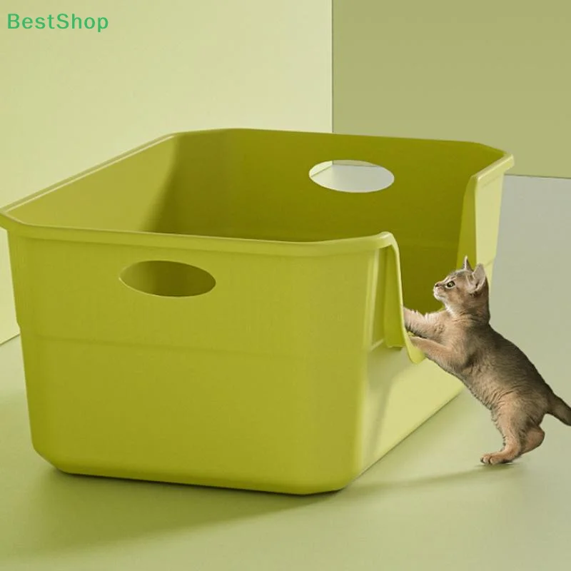 ♥Extra Large Cat Litter Box;Semi-Enclosed & Open Design, Anti-Splash Cat Toilet with High Sides - Image 5