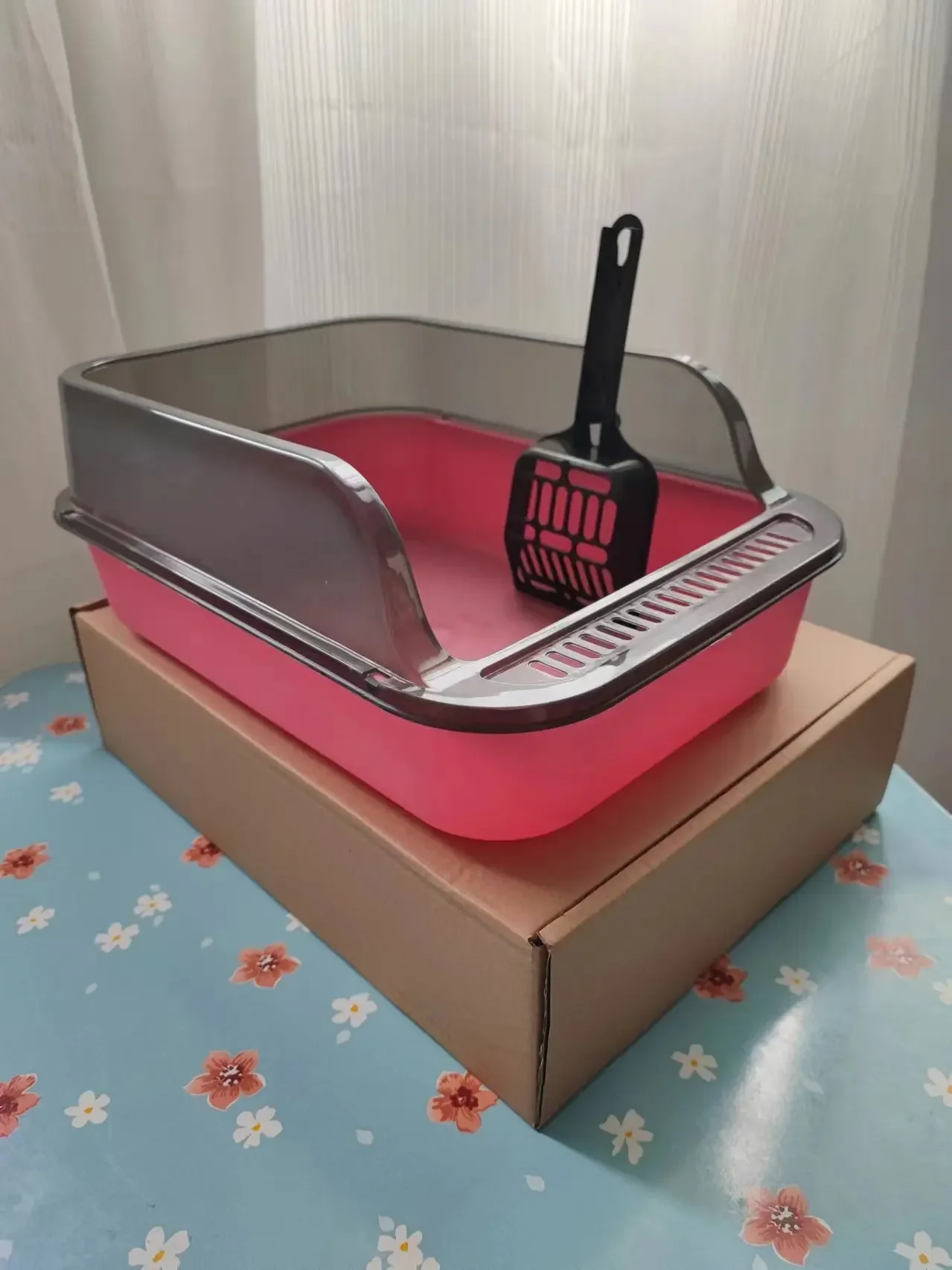 Cat Litter Box Set Large Fence Semi Enclosed Cat Litter Box Thickened Cat Toilet with Cat Litter Scoop Pet Supplies Cat Litter - Image 13