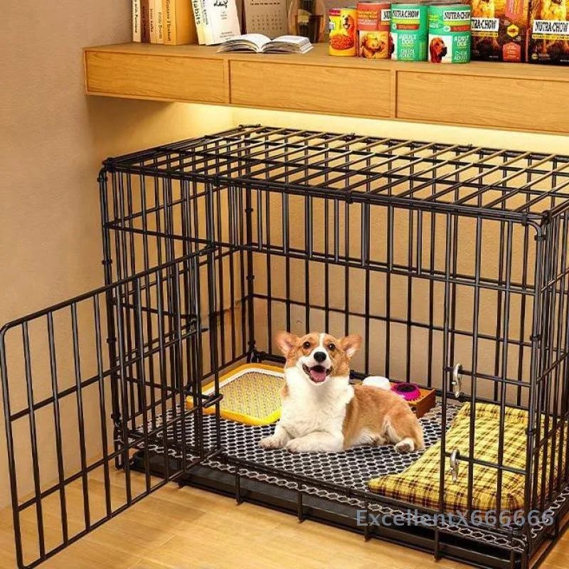 Large Space House For Dogs Pet Supplies Pet Villa Dog Cage With Toilet Tray Puppy House Iron Mesh Dog Cage Indoor Duplex Luxury - Image 3