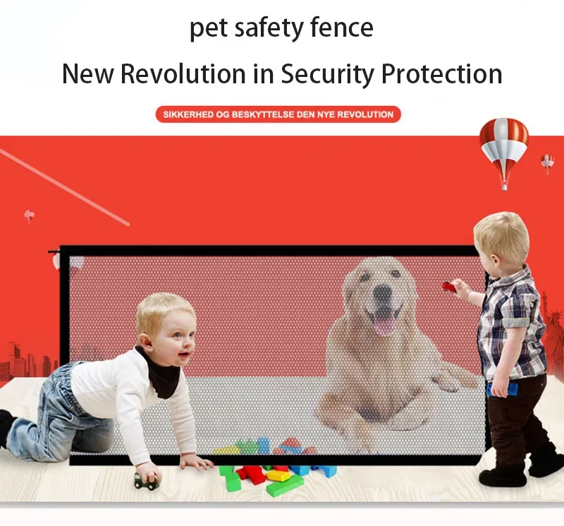 Dog Gate Ingenious Mesh Dog Fence For Indoor and Outdoor Safe Pet Dog gate Safety Enclosure Pet supplies baby safety gate - Image 4