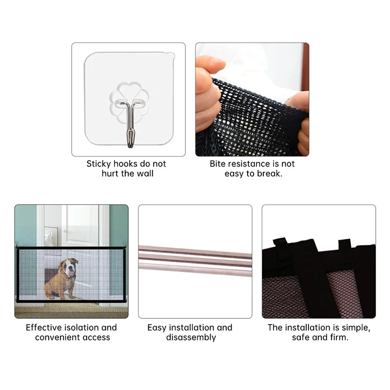 Dog Gate Ingenious Mesh Dog Fence For Indoor and Outdoor Safe Pet Dog gate Safety Enclosure Pet supplies baby safety gate - Image 5