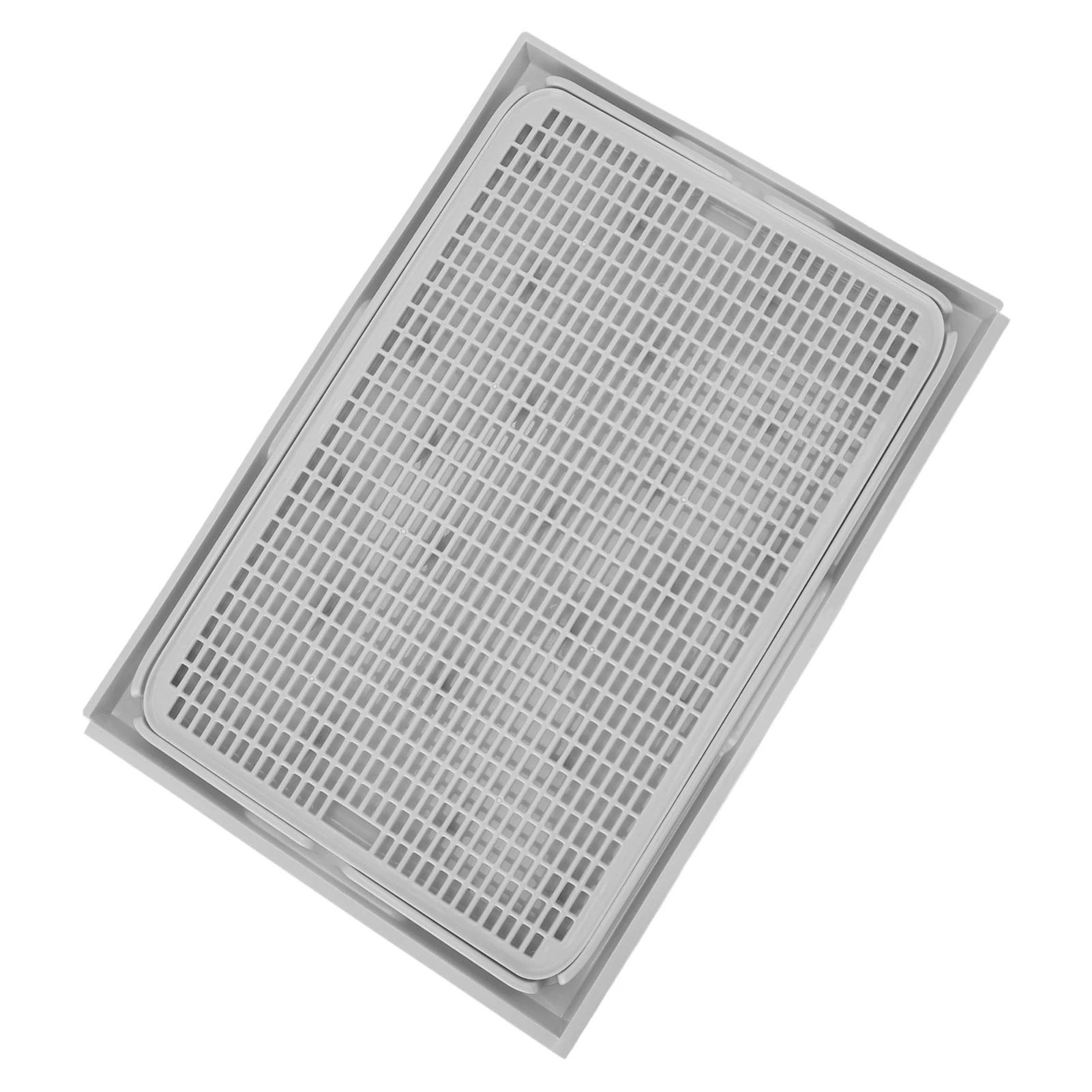 Cat Litter Box Mat 41x28x2cm Spacious Plastic Double Layer Washable Cat Litter Catcher Mat with Anti Slip Bottom Pet Supplies - Image 5