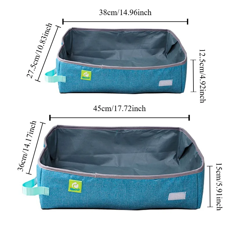 Semi Enclosed Cat Litter Box, Foldable, Portable, Waterproof, Oxford Cloth, Open Cat Toilet Cat Litter Box Pet Supplies & Pet - Image 2