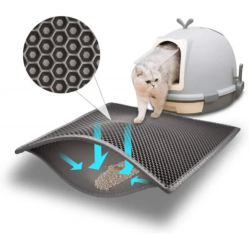 Cat Litter Mat EVA Double Layer Cat Litter Mat Cat Litter Basin Sand Falling Mat Eva Cat Litter Mat Cat Nest Mat Pet Mat - Image 6