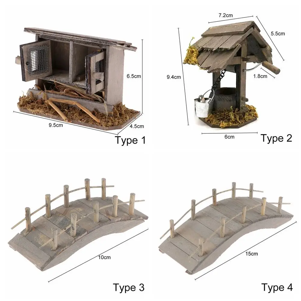 1:12 Scale Miniature Chicken Coop Mini Arch Bridge Outdoor Scene Model Dolls Accessories Dollhouse Decoration Fairy Garden Decor - Image 5