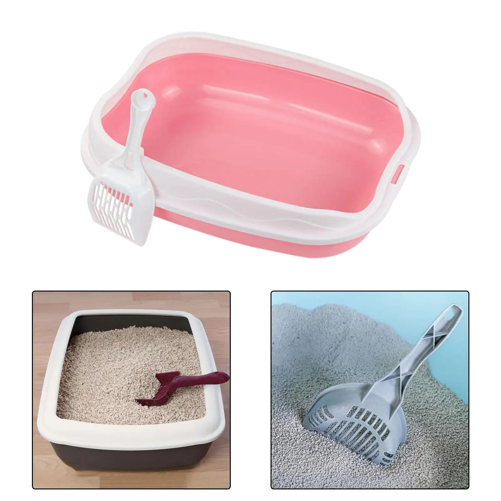 Cat Litter Box for Small Animals Rabbit Cat Sandbox Container Easy to Install Semi Enclosed Cat Sand Basin Kitten Toilet - Image 9