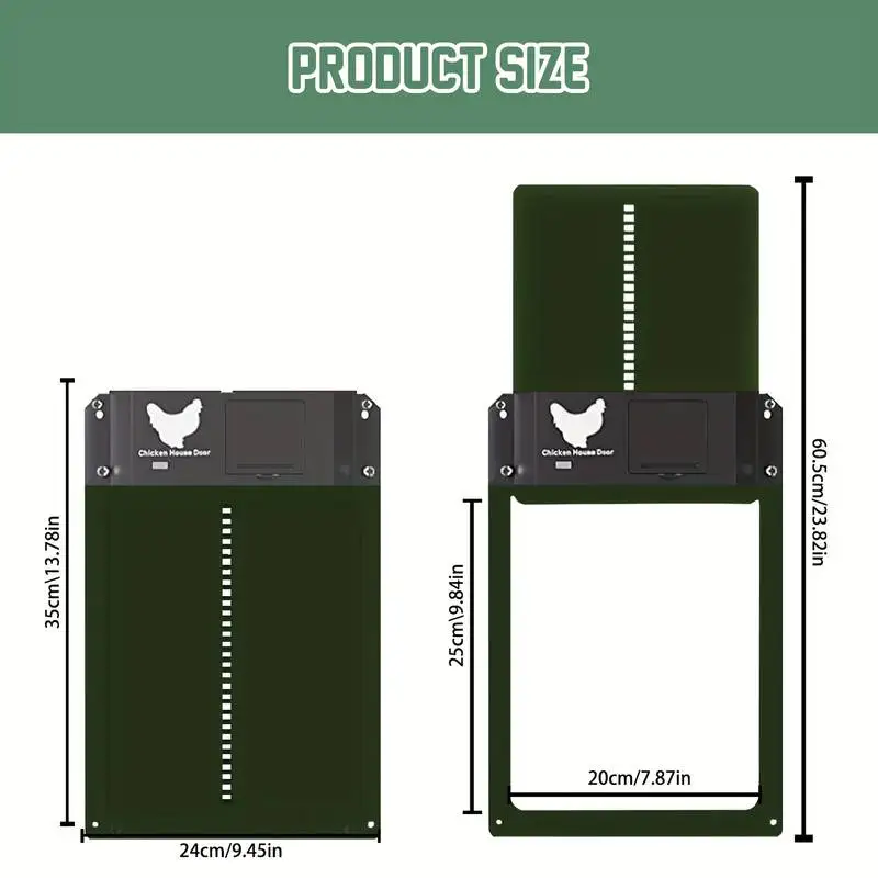 Automatic Chicken Coop Door Chicken Automatic Door Light Sensing Auto Chicken Door Opener Chickens Supplies Battery Powered - Image 2