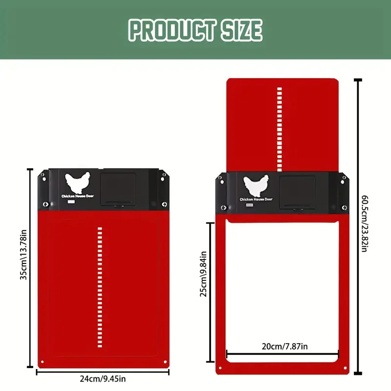 Automatic Chicken Coop Door Chicken Automatic Door Light Sensing Auto Chicken Door Opener Chickens Supplies Battery Powered - Image 7