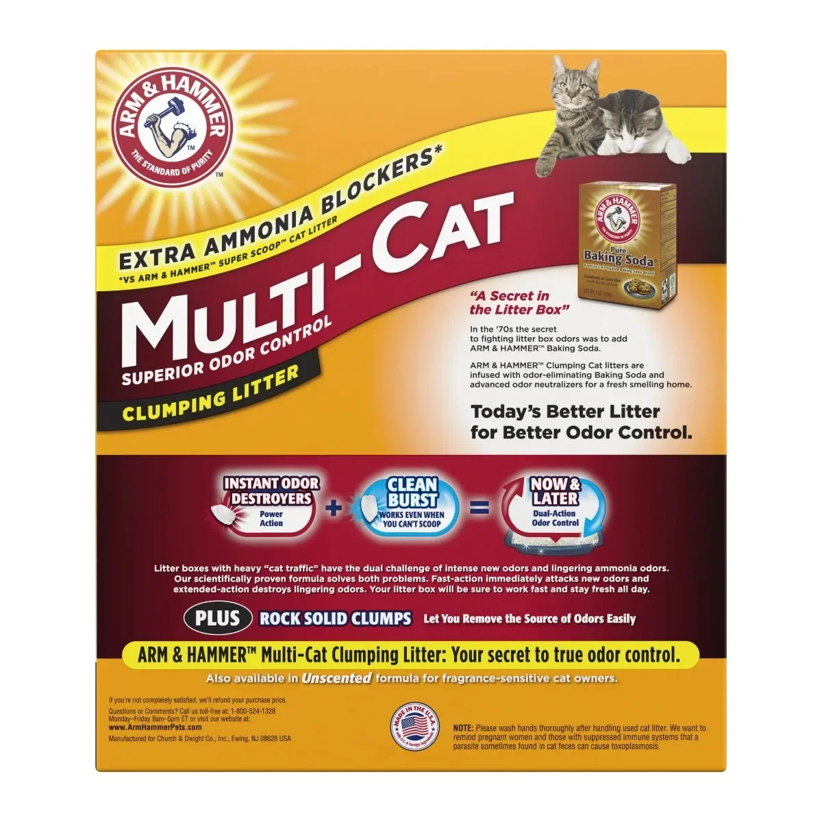 (2 pack) Superior Odor Control Cat Litter, Multi-Cat Clumping Litter, Clean Burst Scent, 40 lb - Image 3