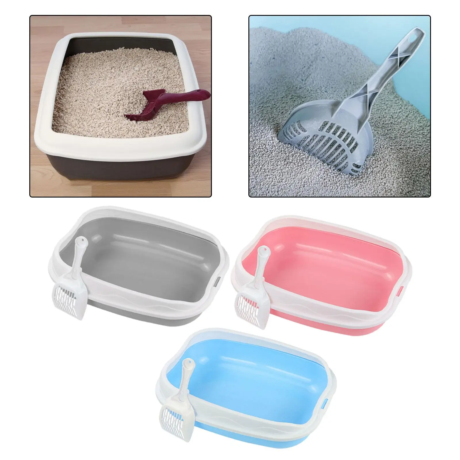 Cat Litter Box for Small Animals Rabbit Cat Sandbox Container Easy to Install Semi Enclosed Cat Sand Basin Kitten Toilet - Image 4