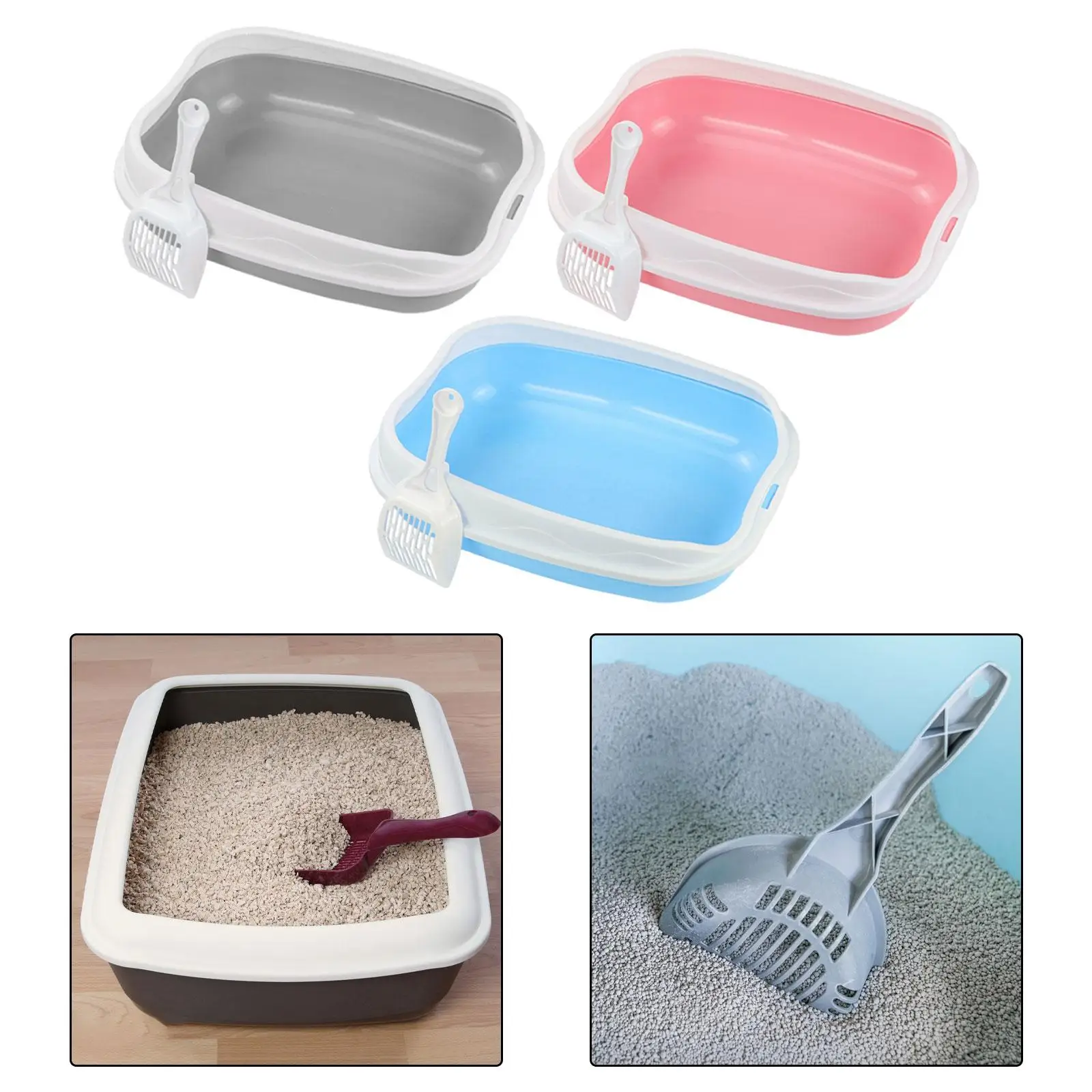 Cat Litter Box for Small Animals Rabbit Cat Sandbox Container Easy to Install Semi Enclosed Cat Sand Basin Kitten Toilet - Image 3